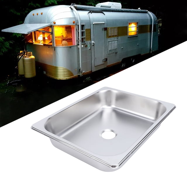 304 Stainless Steel RV Sink, Square Undermount Kitchen Sink, Scratch Resistant Bathroom Wash Basin, 298 X 238mm Embedding Opening for RVs, Campervans, Boats