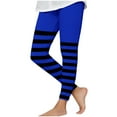 thumbnail image 4 of Halloween Leggings for Girls Party Holiday Clothes Striped Print High Waist Stretch Jeggings Long Pants (7 Years, Blue A), 4 of 6