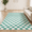 Mint Green, variant on Arogan Checkered Area Rug for Living Room Bedroom Washable Rug, Black and White,4' x 6'