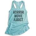 thumbnail image 1 of Horror Movie Addict Tank Top, Ladies Racerback Tank Top, Halloween Tank, Horror Movie Tank, Cancun, X-Small, 1 of 3