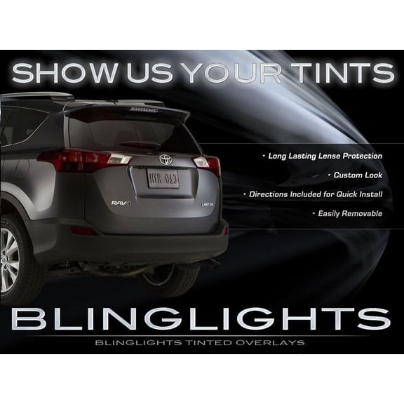 For Toyota Rav4 Murdered Out Taillamp Overlays Tinted Taillight Covers
