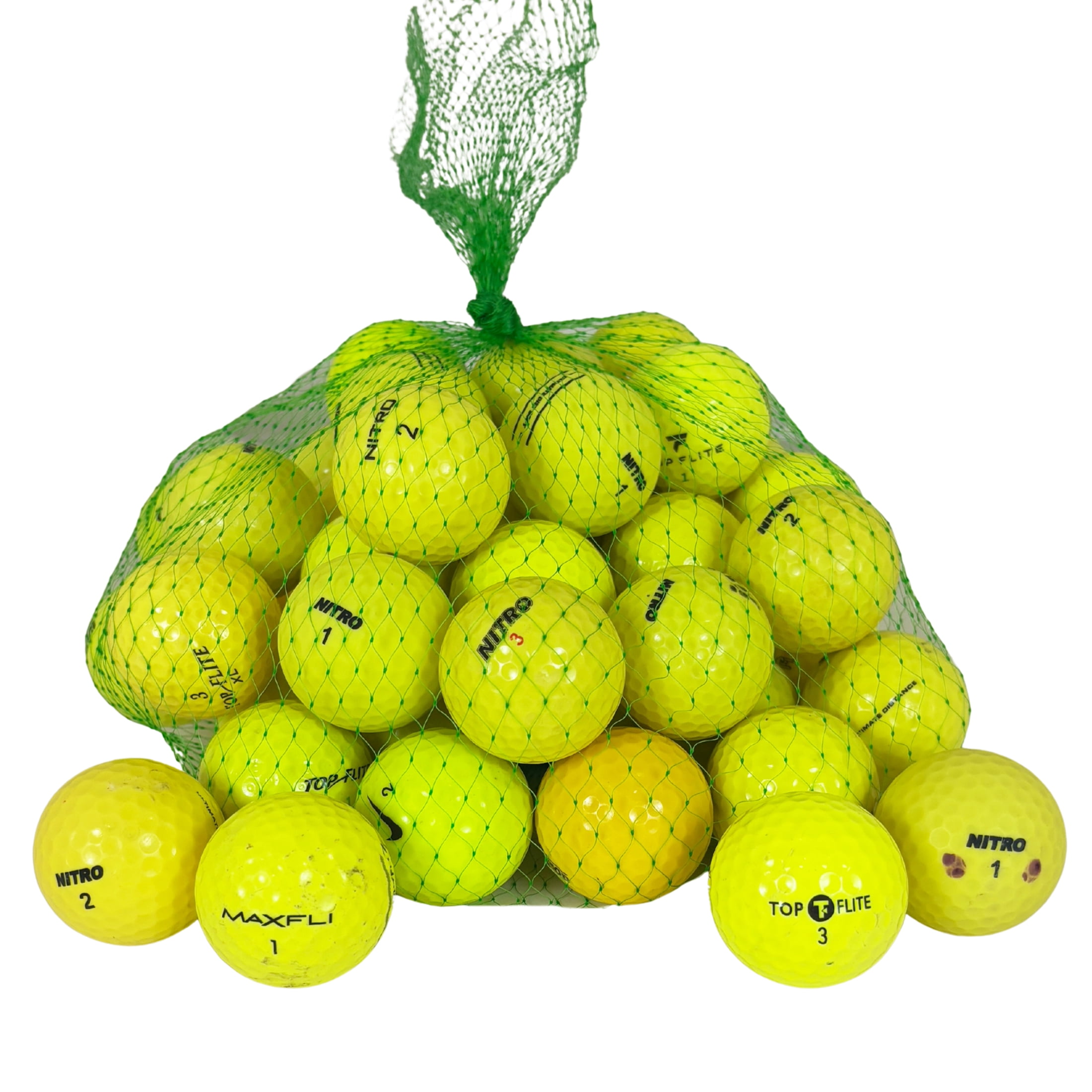 Pre-Owned Yellow Mixed Recycled Golf Balls, White, 75 Pack, 3A/4A Grade by Mulligan