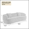 thumbnail image 5 of Williamspace 86.6" Curved Sofa, Modern 3 Seat Couch Back Upholstered Boucle Fabric Couch with Two Throw Pillows for Living Room, Office, Apartment, Brown, 5 of 6
