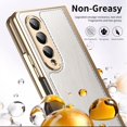 thumbnail image 6 of Dteck Case for Samsung Galaxy Z Fold 4,Luxury Leather Built-in Screen Protector Case Shockproof Electroplated Hard PC Bumper Cover for Galaxy Z Fold 4 5G,White, 6 of 9