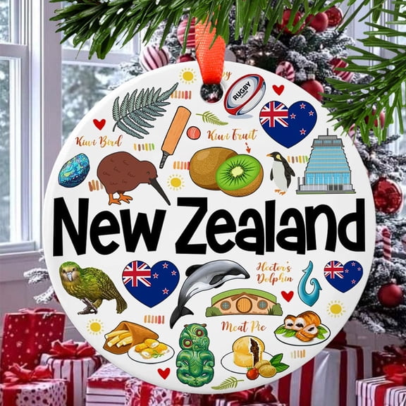 New Zealand Christmas Ornament, Ceramic/Acrylic Ornament, Special Keepsake for Mother, Valentine Ornament Gift, Seasonal Festival Keepsake, Collectible 2025