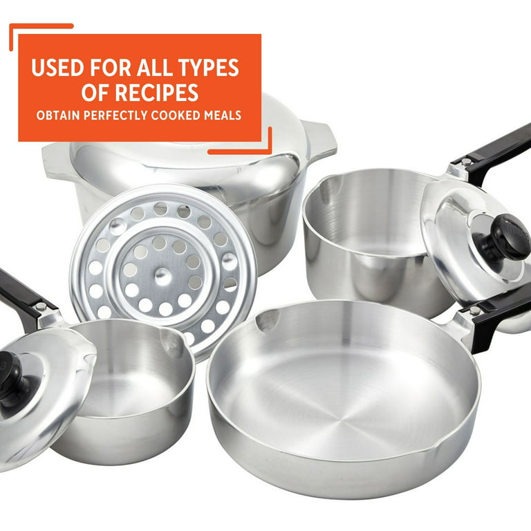  IMUSA USA Heavy Duty 13-Piece Cast Aluminum Cajun Cookware Set,  Silver: Home & Kitchen