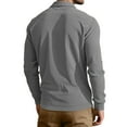 thumbnail image 3 of Yiaimeir Men's Long Sleeve Ribbed Polo Shirt Casual Lightweight Pullover with Chest Pocket Classic Collar Design Top, 3 of 3