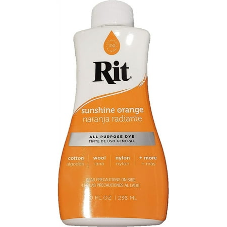 UPC: 0804551959851 | Rit Dyes Sunshine Orange Liquid 8 oz. Bottle [Pack of 4 ]