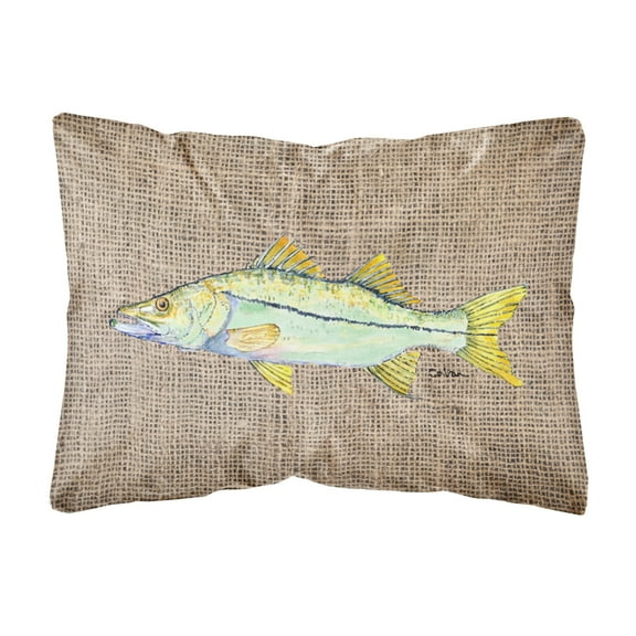 Carolines Treasures 8772PW1216 Fish - Snook Canvas Fabric Decorative Pillow, 12H x16W, multicolor
