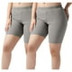 thumbnail image 1 of Pantalones cortos de yoga de 2 piezas para mujer, de poliéster, con cintura elástica y color liso., 1 of 7