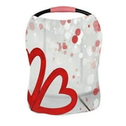 ABPHQTO Valentine Day Hearts On White Wooden Nursing Cover Baby Breastfeeding Infant Feeding Cover Baby Car Seat Cover Infant Stroller Cover Carseat Canopy Breathable