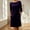 Purple, variant on Women Velvet Dresses 3/4 Sleeve Shirt Dress Vintage Velvet Solid Color Crewneck Midi Tunic Dress Casual Fall Outfits with Pockets