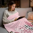 thumbnail image 5 of Merry Christmas Flannel Blanket for Bed,Travel and Camping, Pink Plaid Leopard Xmas Tree Super Soft Cozy Blanket for All Seasons 30"x40", 5 of 9