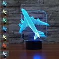thumbnail image 1 of 3d Avión Avión Luz nocturna 7 Cambio de color Lámpara de escritorio de mesa LED Acrílico Plano Abs Base Cargador USB Decoración del hogar Juguete Brithday Navidad Niño Niños Regalo Feliz Sencillez, 1 of 4