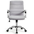 thumbnail image 6 of Yaheetech Mid-Back PU Leather Adjustable Office Chair with Arms, Light Gray, 6 of 8
