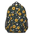 thumbnail image 3 of Sunflower and Bee Black Pattern Cute School Backpack Bag with Padded Back and Adjustable Shoulder Straps 16.9 X 12.6 X 5.9 Inches, 3 of 5