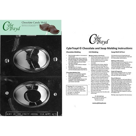Egg Candy Mold - 1/2 Lb Egg Chocolate Candy Mold with Exclusive Cybrtrayd Copyrighted Molding Instructions