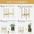 thumbnail image 6 of Metal Plant Stand for Indoor Plants, Adjustable for 8, 9, 10, 11, 12 Inch Planters, Mid-Century Stable Stylish Corner Plant Stand for Outdoor, Gold, 1 Pack, Pot Not Included, 6 of 6