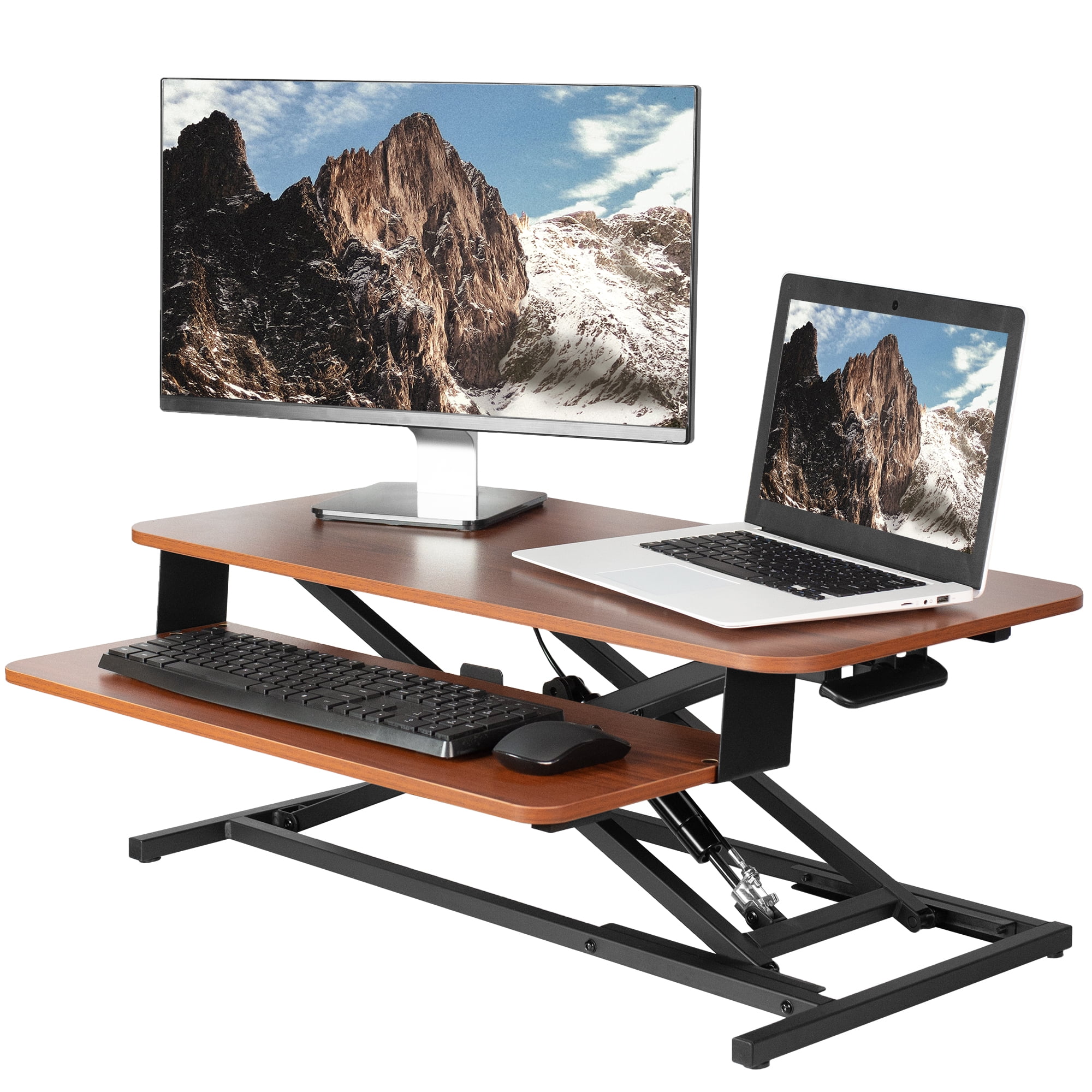 VIVO Steel Desk Monitor Laptop Riser Stand w/ Storage Drawer and 3 USB Ports 28" 