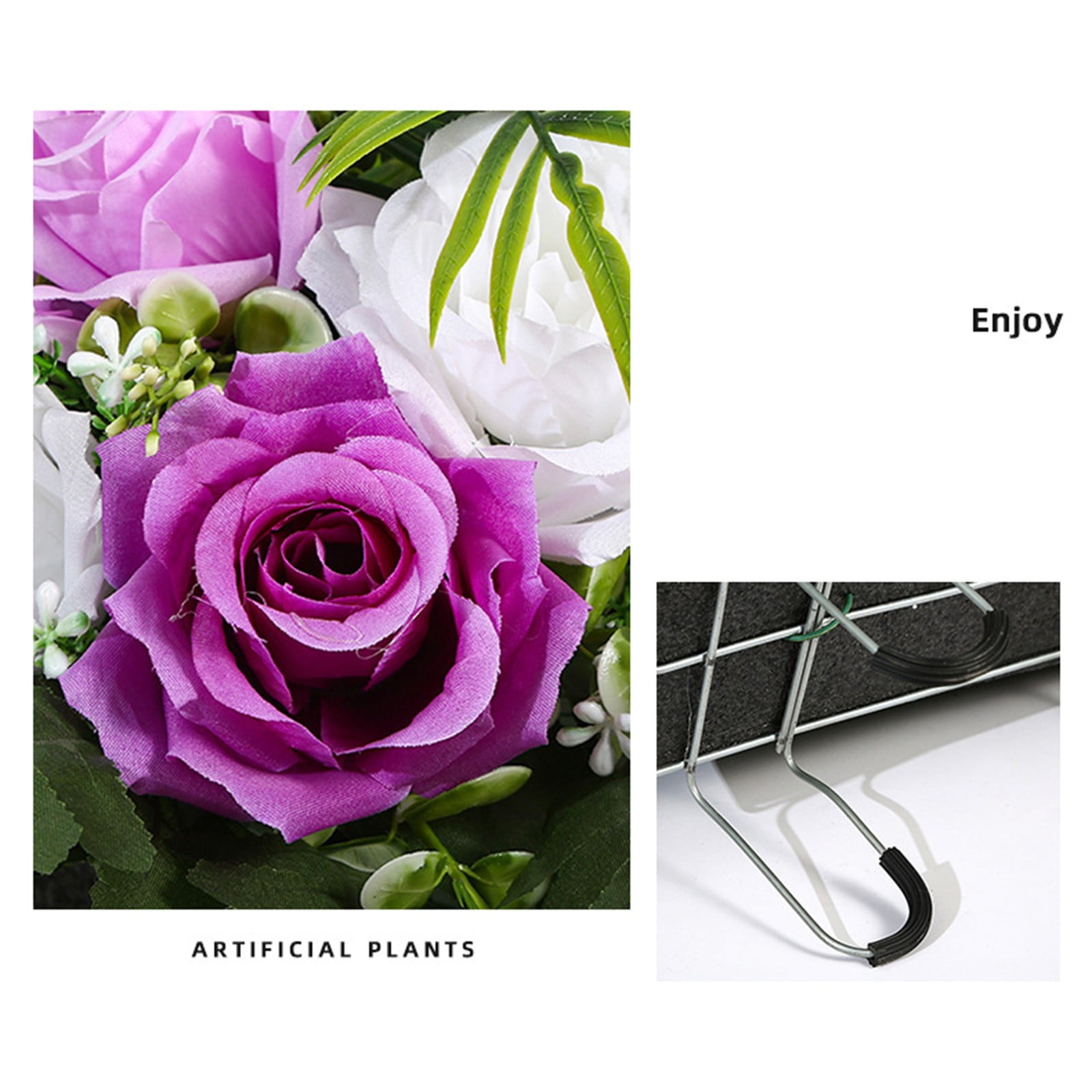 Clearance Artificial Silk Funeral Flowers Grave Tribute Flowers Wreath Memorial, Artificial Flower for Graves, Grave Flower Cemetery Floral Pots, Plastic Faux Plants Bouquets, UV Resistant Fake Plant