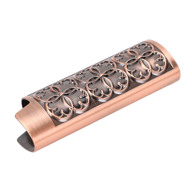 Lighter Holder Cover, Hollow Pattern Design Aluminum Alloy Material Robust and Enduring Stamped Lighter Protective Case for MenGold