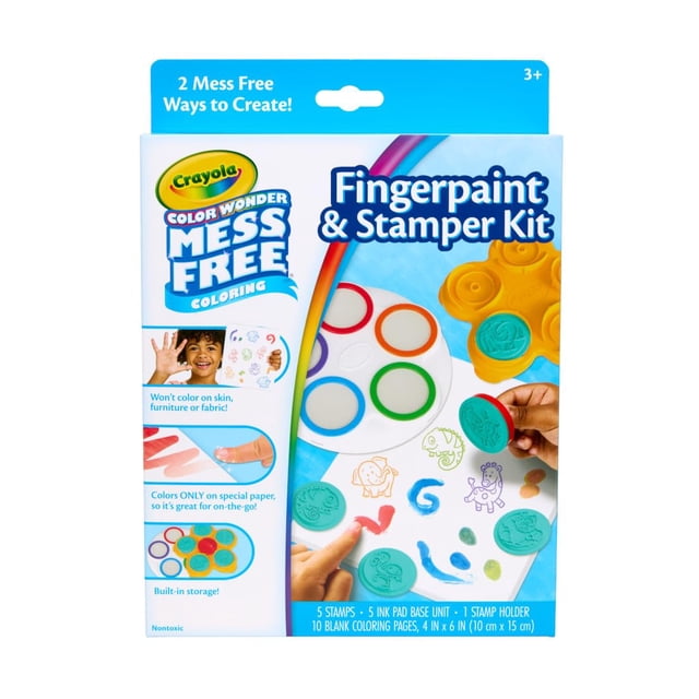Kit de pintura y estampado con dedos Crayola Color Wonder Safari para más de 3 años