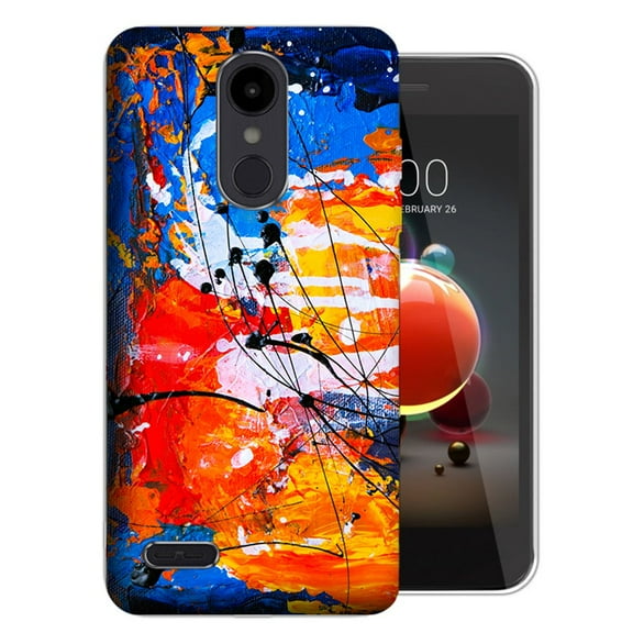 MUNDAZE LG Aristo 3 / 2 / Tribute Dynasty / Zone 4 Oil Paint Splatter Design TPU Gel Phone Case Cover