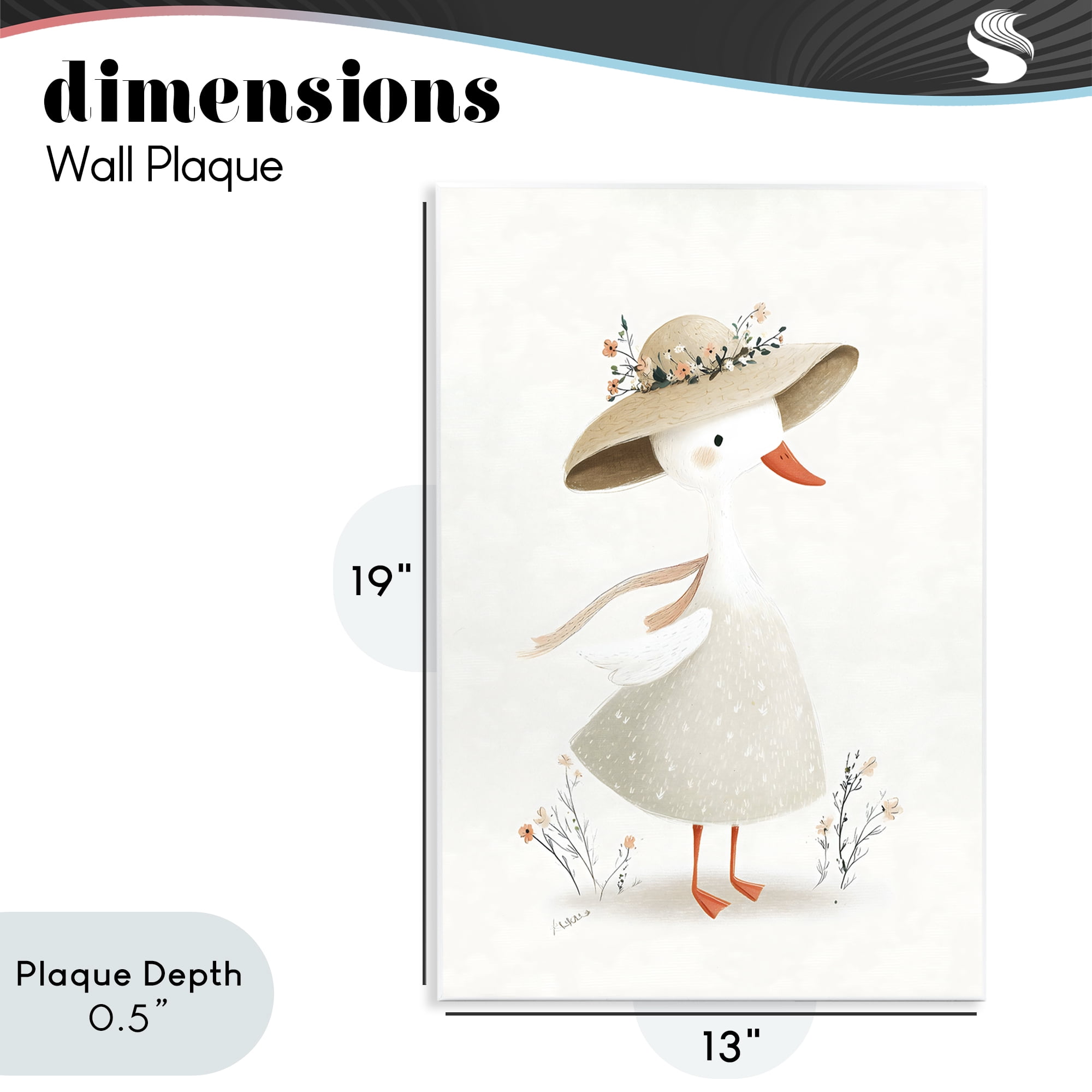 Stupell Industries Charming Goose in Sunhat Wall Plaque Art, design by Ink Drop Loft