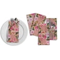 thumbnail image 4 of S4Sassy Pink Stripe & Ranunculus Floral Re-Usable Napkin Dinning Set Wedding Party Table Linen 18 x 18"(Pack of 6), 4 of 7