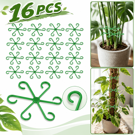 16PCS Plant Stem Support, Plant Stem Holder for Indoor Plants, Climbing Houseplant Stem Supports, Reusable Plant Stabilizer