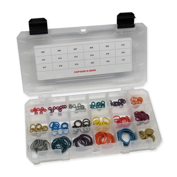 Captain O-Ring Players Kit JR Color Coded Master Paintball Oring Kit - 18 Sizes 180 Orings Most Common O-Ring Sizes for Paintball Markers and Equipment