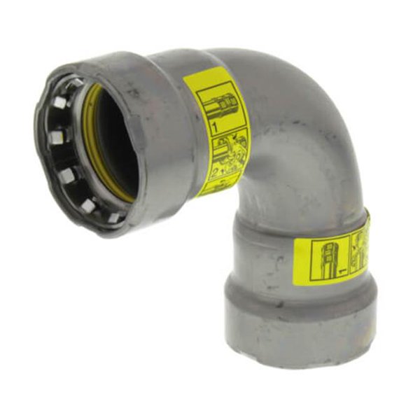 Viega QVG-25206 0.75 in. Elbow with 90 deg Steel, MegaPressG, Press x Press Fitting, Black