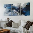 thumbnail image 2 of Shangniulu Canvas Wall Art Paintings Heavy Blue and White Paint Spreads Like Smoke on Grey Background Framed Artwork Pictures for Living Room Bedroom Wall Decor, 2 of 4