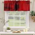 thumbnail image 2 of Red Curtain Valances for Windows, Kitchen Valance Window Treatments Panel 2 Pack, Retro Oil Painting Modern Abstract Art Aesthetics Rod Pocket Short Curtains for Bathroom Bedroom 42 x 18 Inch, 2 of 8