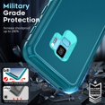 thumbnail image 5 of LeYi Compatible for Galaxy S9 Case, Samsung Galaxy S9 Case, 3 in 1 Full Body Shockproof Rubber Dustproof Rugged Defender Protection Case Samsung Galaxy S9 Phone Case, Teal Blue, 5 of 8