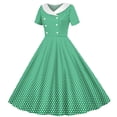 thumbnail image 4 of FYDUU Girls Vintage Dresses 1950S Polka Dot Dress Short Sleeve A-Line Swing Party Dress Kids Girl's Retro Casual Sundress 5-6 Years, 4 of 4