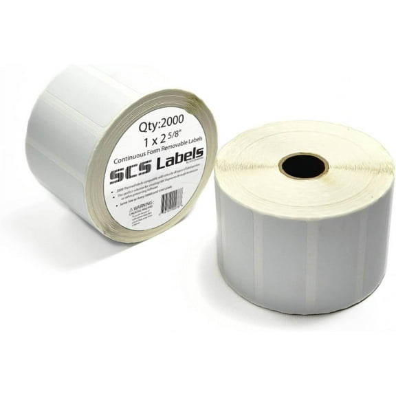 Thermal Label Printer Roll - 2000 (1" X 2 5/8") Removable Amazon FBA Labels - Compatible with Neatoscan and Zebra Printers