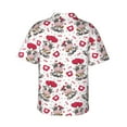 thumbnail image 4 of Xecao Caring Cow print Hawaiian shirt - a stylish short-sleeve button-down for men, perfect for casual beach and tropical outings., 4 of 9