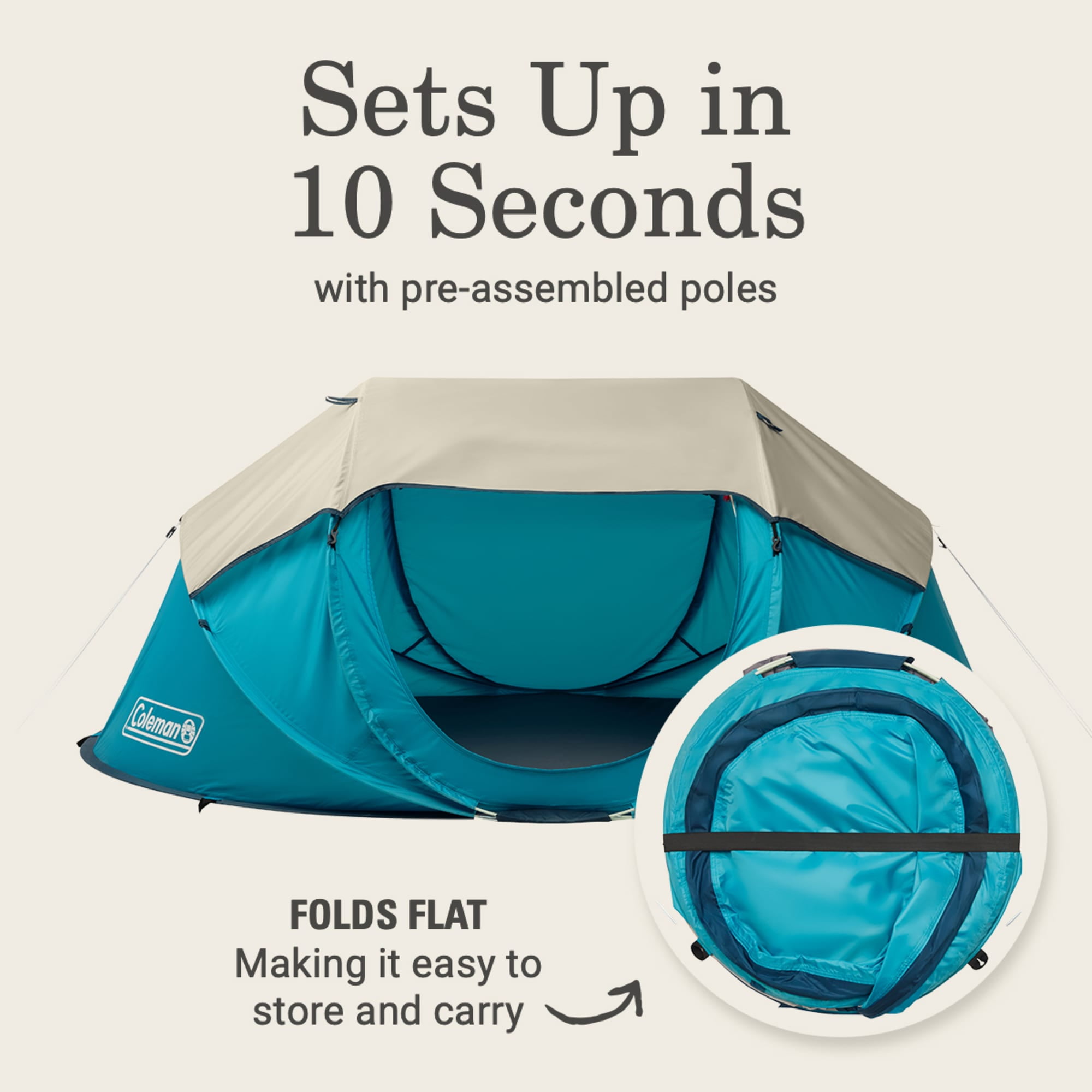 Coleman Lightweight Backpacking 2-Person Waterproof Pop-Up Camp