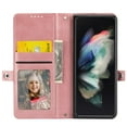thumbnail image 2 of ELEHOLD Luxury Leather Wallet Case for Samsung Galaxy Z Fold 4 with Card Slots Kickstand Function Magnetic Detachable Shoulder Strap for Z Fold 4-Rosegold, 2 of 7