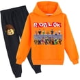 thumbnail image 3 of Conjunto de dos piezas de suéter con capucha de manga larga con estampado de dibujos animados periféricos ROBLOX, lindo suéter deportivo informal para estudiantes, primavera y otoño, 3 of 4