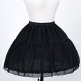 thumbnail image 6 of Hoop Skirt Crinoline Petticoat Vintage Party Victorian Costume Underskirt Black Half Slips Elastic Waist for Women Girls, 6 of 10