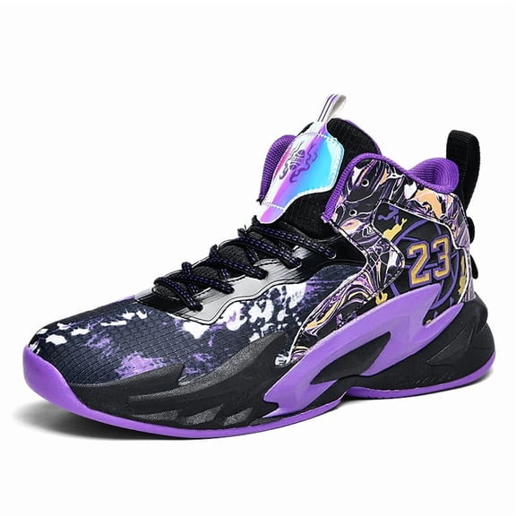 Bolognifi High-Top Boys Basketball Shoes Cushioned Sneakers with Breathable Support for Youth Sports Training