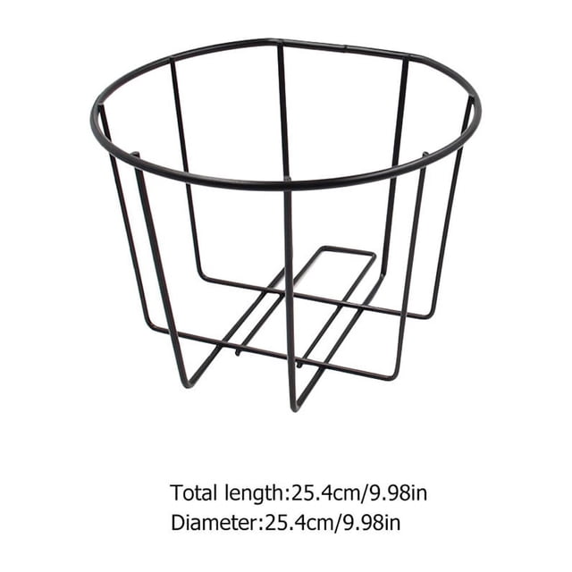 OULII 1Pcs Railing Planter Holder Black Iron Hanging Flower Pot 25.4X25.4Cm