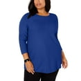thumbnail image 3 of Alfani Pull-Over Côtelé pour Femmes Bleu Foncé 0X, 3 of 3