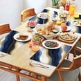 thumbnail image 2 of Blue White Gold Marble Pattern Summer Placemats Table Placemats Set Of 4-Linen Kitchen Washable Placemats Table Mats 11.8"x17.7" Non-Slip Heat Resistant, 2 of 6