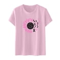 thumbnail image 1 of Moda casual mujer manga corta impresa damas manga corta cuello redondo blusas tops camiseta Pompotops hfajkhk137648, 1 of 4