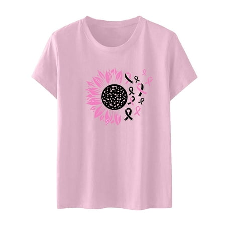 

Plus Size Tops for Women Crop Tops Trendy Leisure Women Short Sleeve Printed Ladies Short Sleeve Crew Neck Blouses Tops T-Shirt T Shirts for Women Valentines Day Shirts Women Pink 2XL
