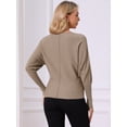 thumbnail image 5 of DARING DIVA Women's Batwing Sleeve Oversized Knit Sweater Pullover Tops S Brown, 5 of 7