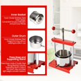 thumbnail image 6 of SQUEEZE master Cheese Tincture Herb Fruit Wine Manual Press -0.53Gallon/ 2 Litre-Power Ball Handle-Stainless Steel & Iron for Juice, Herbal Juice,Cider,Wine,Olive Oil, 6 of 7
